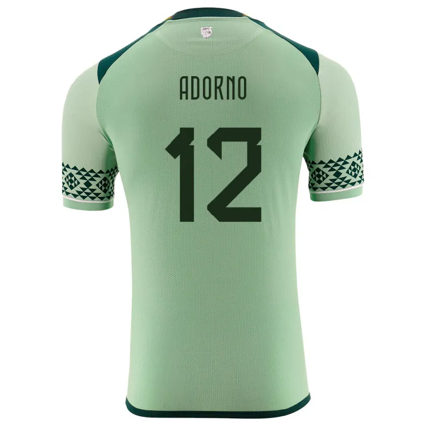 Danxen Kinder Bolivien Carlos Adorno #12 Hellgrün Heimtrikot Trikot 24-26 T-Shirt