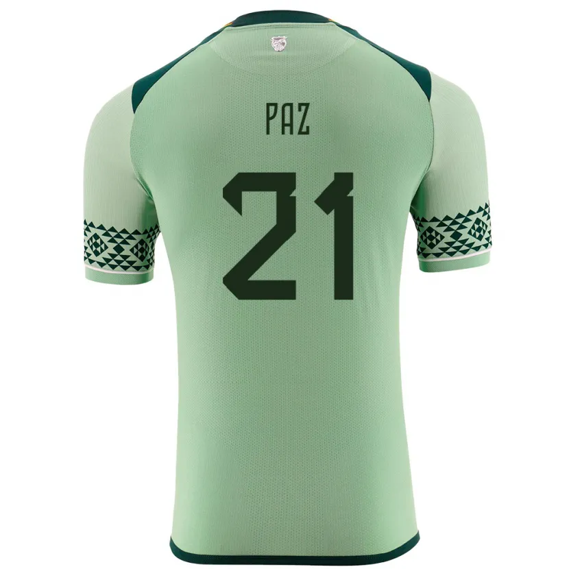 Danxen Kinder Bolivien Luis Paz #21 Hellgrün Heimtrikot Trikot 24-26 T-Shirt