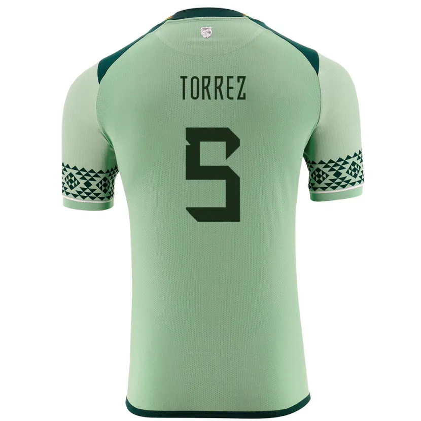 Danxen Kinder Bolivien Marcelo Torrez #5 Hellgrün Heimtrikot Trikot 24-26 T-Shirt