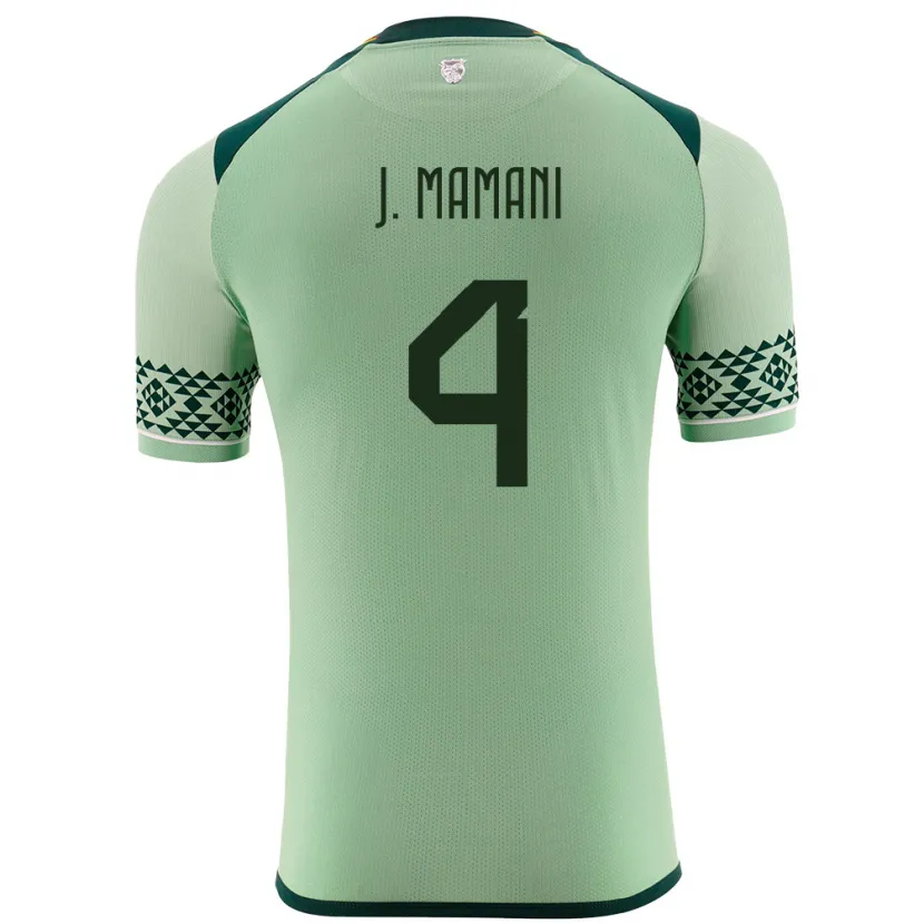 Danxen Kinder Bolivien Jhylian Mary Mamani #4 Hellgrün Heimtrikot Trikot 24-26 T-Shirt