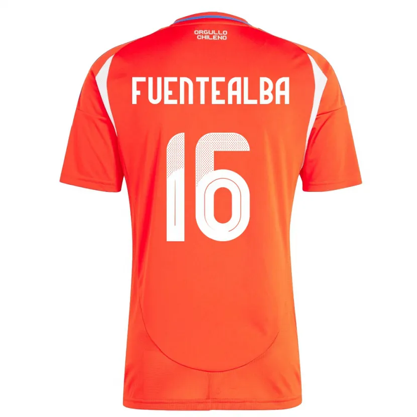 Danxen Kinder Chile Jeison Fuentealba #16 Rot Heimtrikot Trikot 24-26 T-Shirt