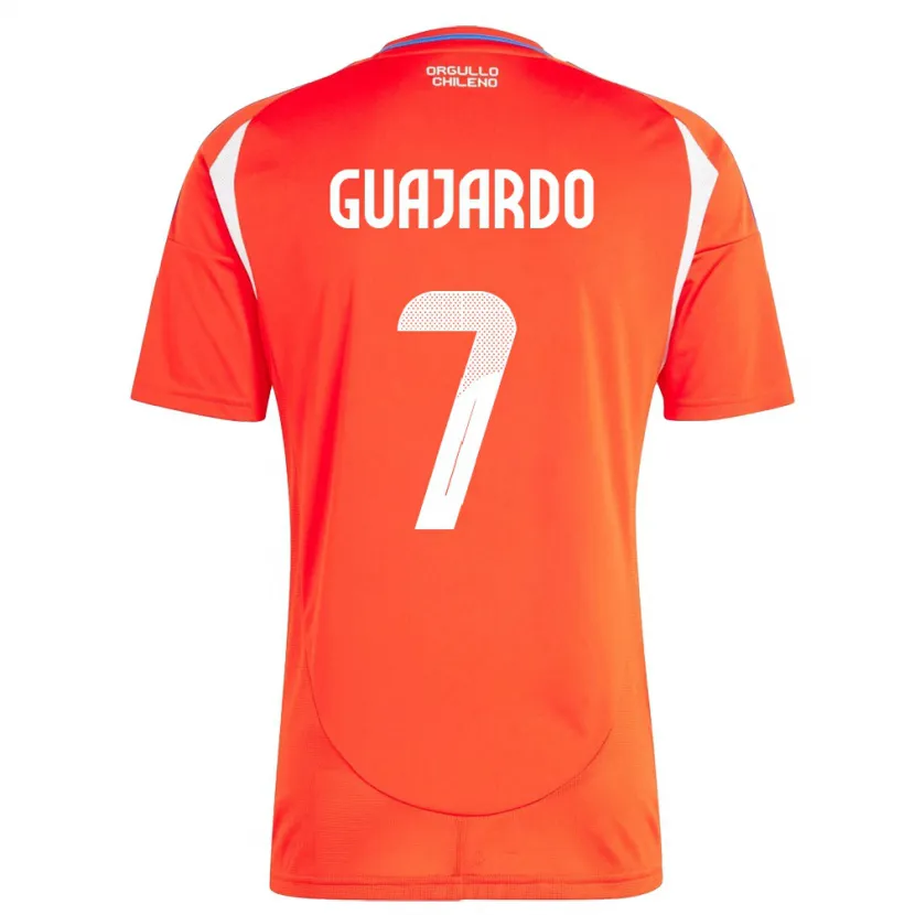 Danxen Kinder Chile Paolo Guajardo #7 Rot Heimtrikot Trikot 24-26 T-Shirt