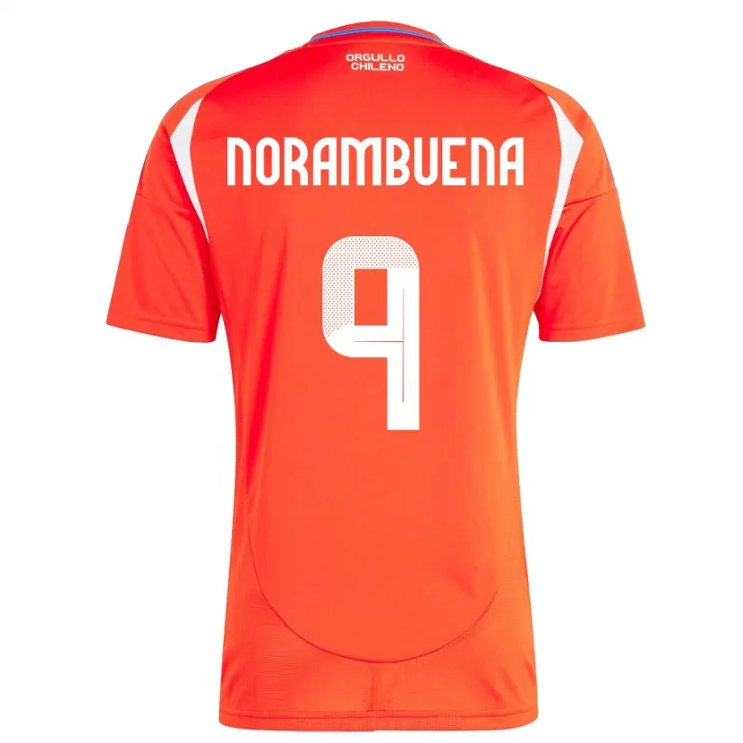 Danxen Kinder Chile Gabriel Norambuena #9 Rot Heimtrikot Trikot 24-26 T-Shirt