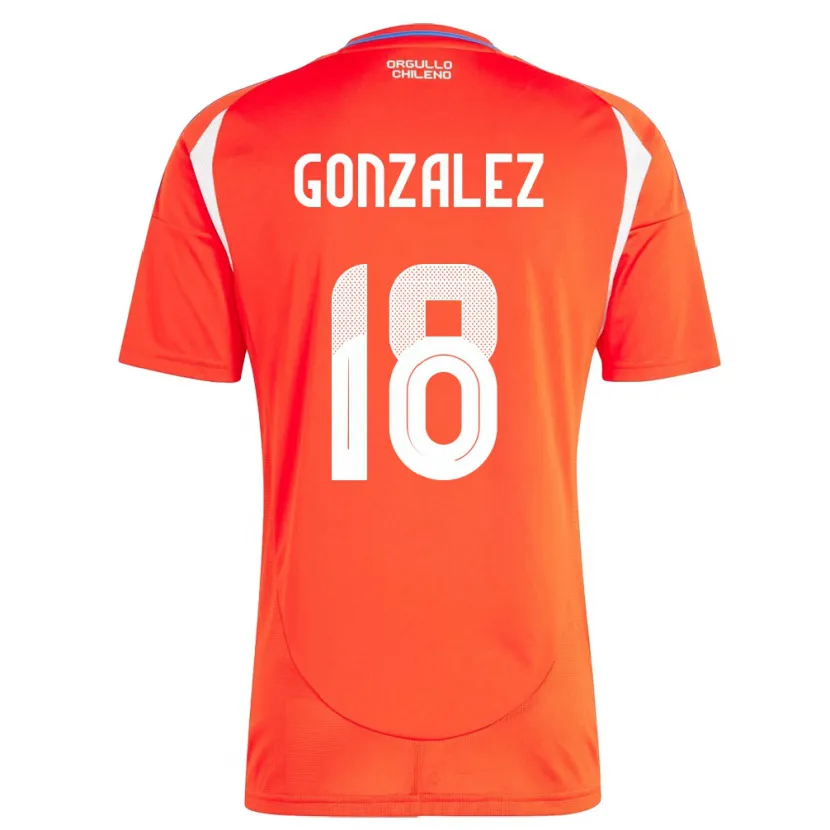Danxen Kinder Chile Bryan González #18 Rot Heimtrikot Trikot 24-26 T-Shirt