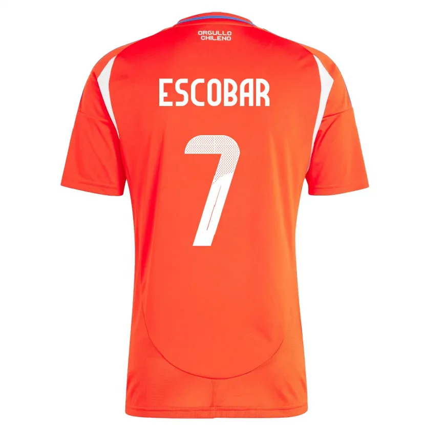 Danxen Kinder Chile Bastián Escobar #7 Rot Heimtrikot Trikot 24-26 T-Shirt