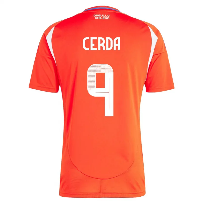 Danxen Kinder Chile Axel Cerda #9 Rot Heimtrikot Trikot 24-26 T-Shirt