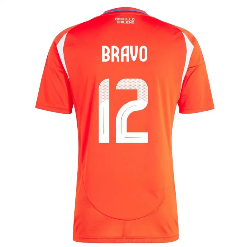 Danxen Kinder Chile Christian Bravo #12 Rot Heimtrikot Trikot 24-26 T-Shirt