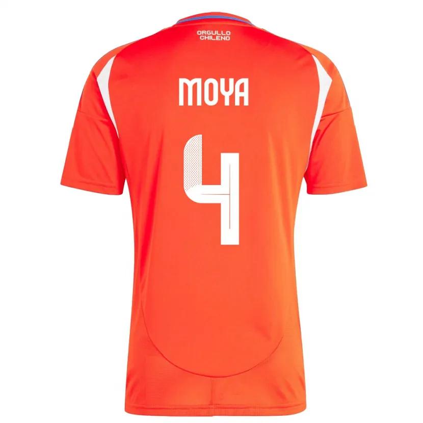 Danxen Kinder Chile Matías Moya #4 Rot Heimtrikot Trikot 24-26 T-Shirt