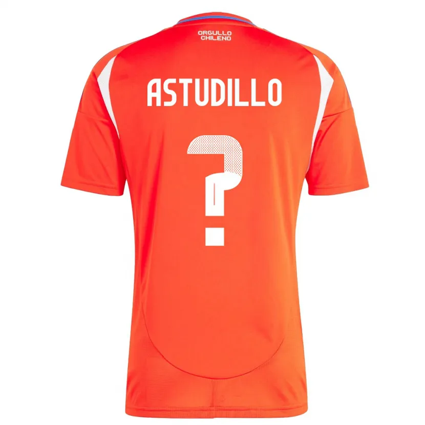 Danxen Kinder Chile Jerall Astudillo #0 Rot Heimtrikot Trikot 24-26 T-Shirt