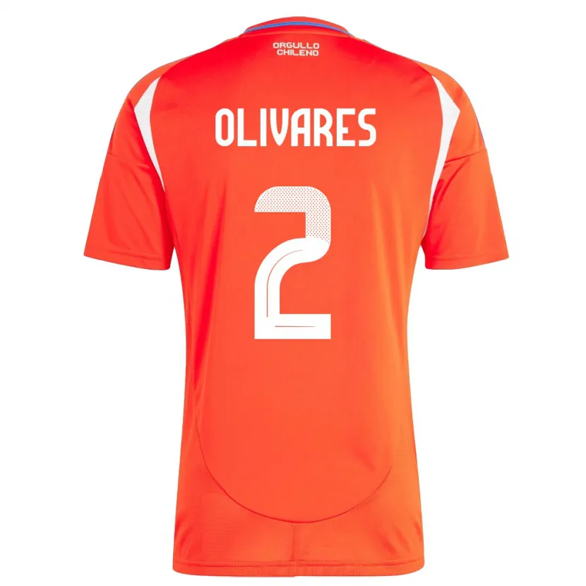 Danxen Kinder Chile Michelle Olivares #2 Rot Heimtrikot Trikot 24-26 T-Shirt