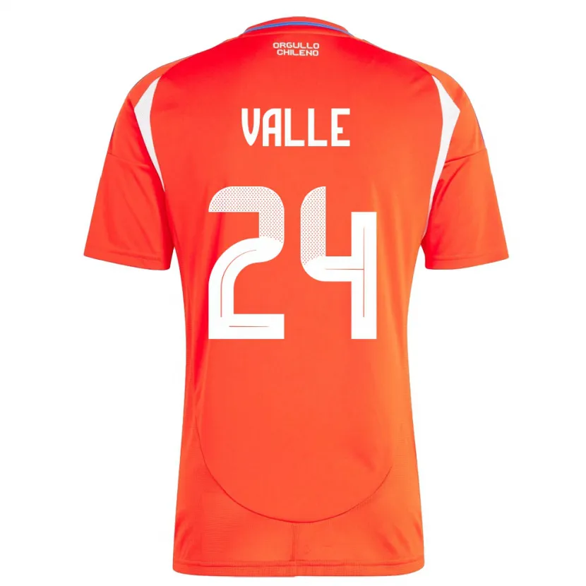 Danxen Kinder Chile Alessandra Valle #24 Rot Heimtrikot Trikot 24-26 T-Shirt