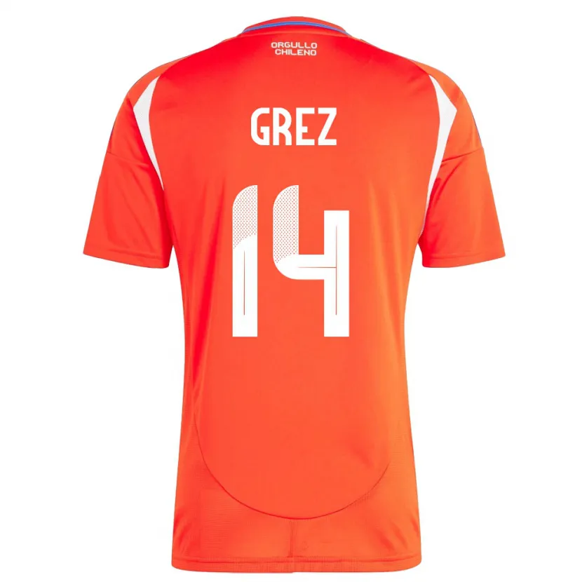Danxen Kinder Chile Javiera Grez #14 Rot Heimtrikot Trikot 24-26 T-Shirt