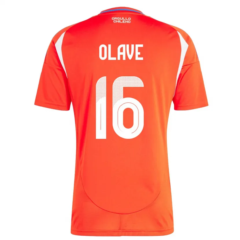 Danxen Kinder Chile Isidora Olave #16 Rot Heimtrikot Trikot 24-26 T-Shirt