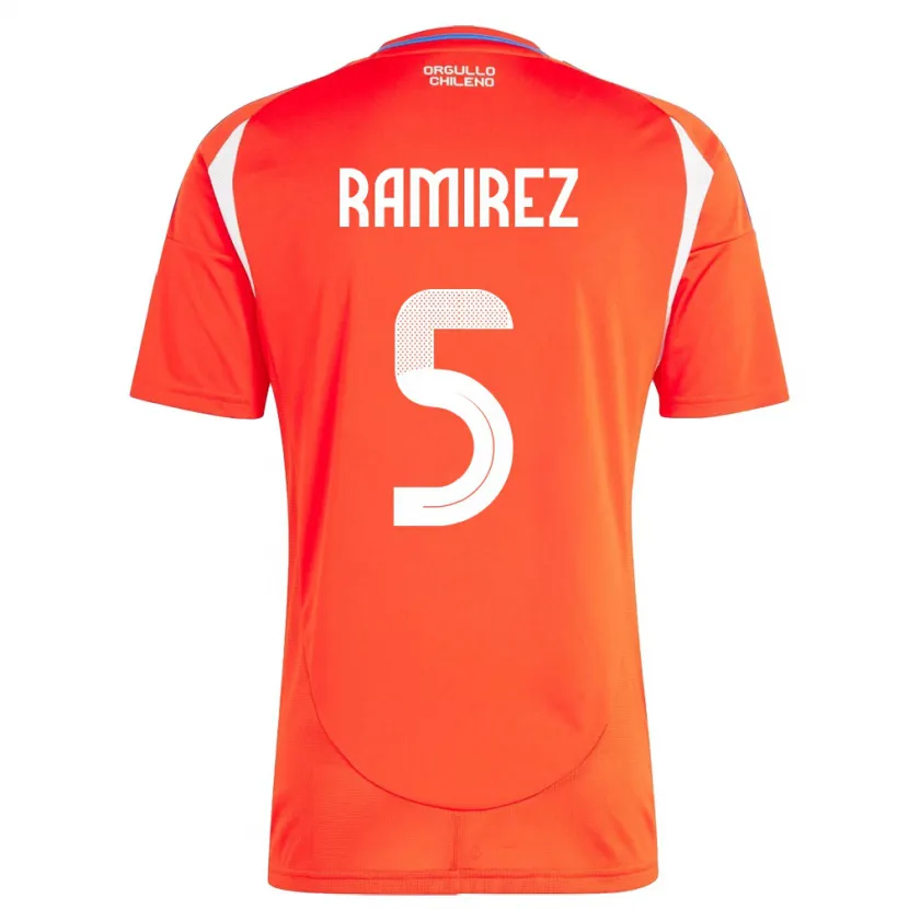 Danxen Kinder Chile Fernanda Ramírez #5 Rot Heimtrikot Trikot 24-26 T-Shirt