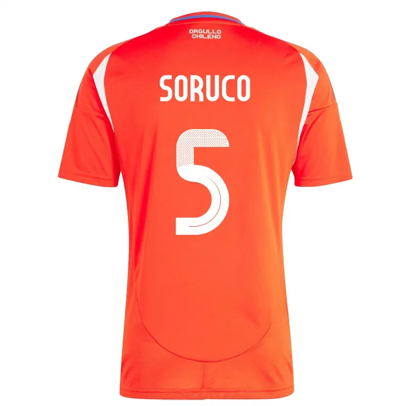 Danxen Kinder Chile Ámbar Soruco #5 Rot Heimtrikot Trikot 24-26 T-Shirt
