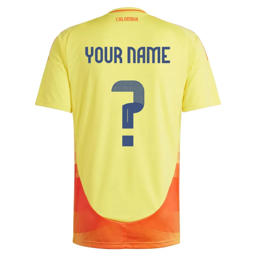 Danxen Kinder Kolumbien Ihren Namen #0 Gelb Heimtrikot Trikot 24-26 T-Shirt