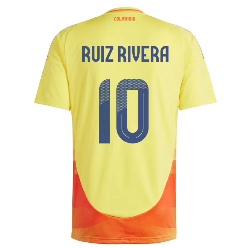 Danxen Kinder Kolumbien Daniel Ruiz Rivera #10 Gelb Heimtrikot Trikot 24-26 T-Shirt