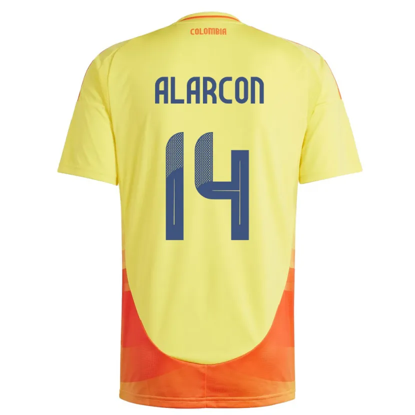 Danxen Kinder Kolumbien Andrés Alarcón #14 Gelb Heimtrikot Trikot 24-26 T-Shirt