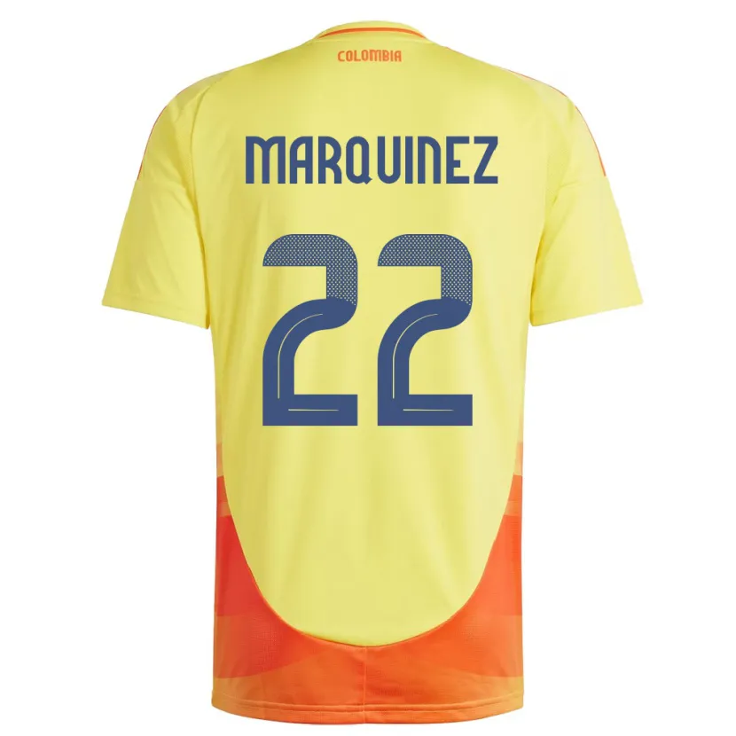 Danxen Kinder Kolumbien Luis Marquinez #22 Gelb Heimtrikot Trikot 24-26 T-Shirt