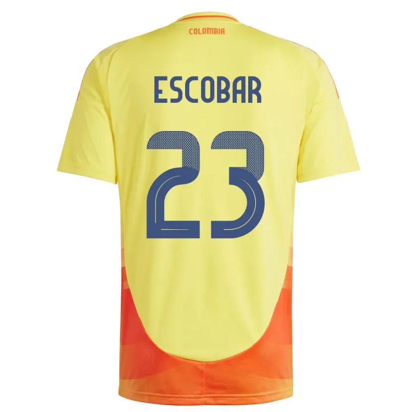 Danxen Kinder Kolumbien Josen Escobar #23 Gelb Heimtrikot Trikot 24-26 T-Shirt