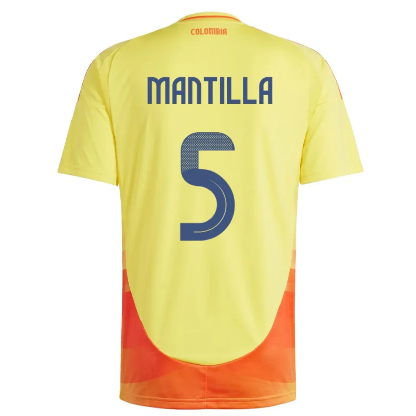 Danxen Kinder Kolumbien Kevin Mantilla #5 Gelb Heimtrikot Trikot 24-26 T-Shirt