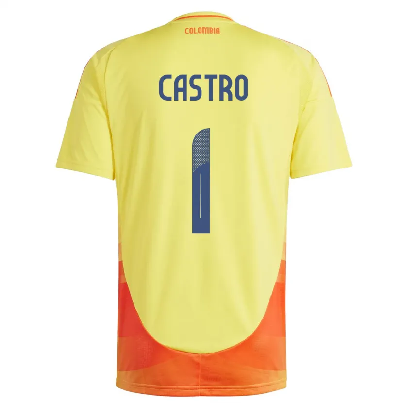 Danxen Kinder Kolumbien Danny Castro #1 Gelb Heimtrikot Trikot 24-26 T-Shirt