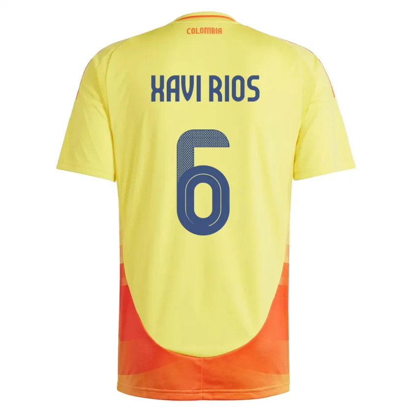 Danxen Kinder Kolumbien Xavi Ríos #6 Gelb Heimtrikot Trikot 24-26 T-Shirt
