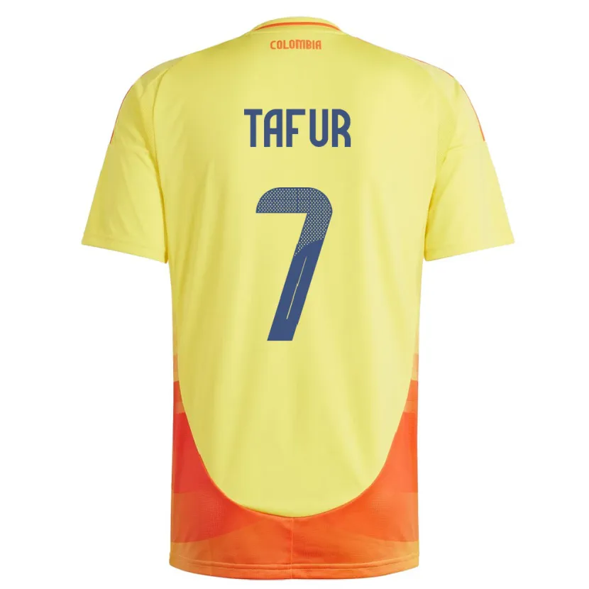 Danxen Kinder Kolumbien Luis Tafur #7 Gelb Heimtrikot Trikot 24-26 T-Shirt