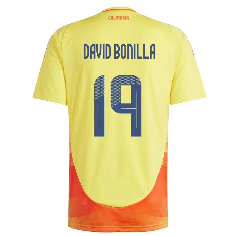 Danxen Kinder Kolumbien Juan David Bonilla #19 Gelb Heimtrikot Trikot 24-26 T-Shirt