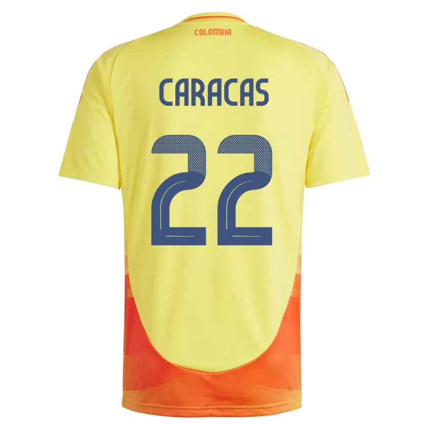 Danxen Kinder Kolumbien Daniela Caracas #22 Gelb Heimtrikot Trikot 24-26 T-Shirt