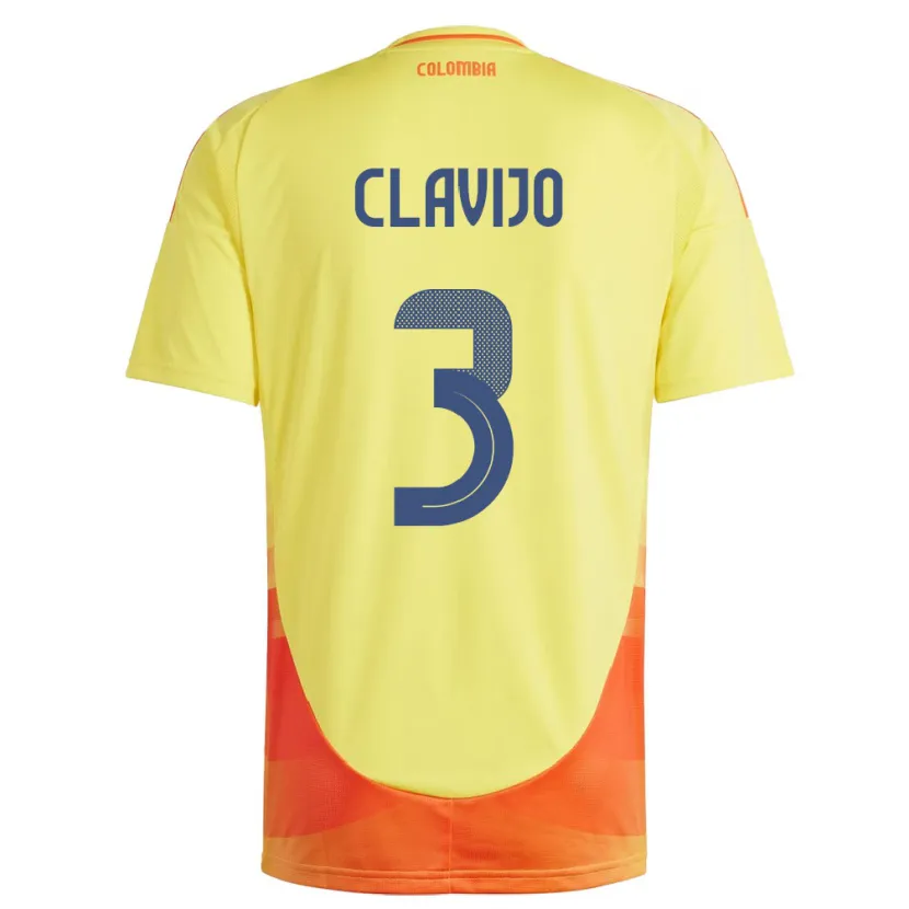 Danxen Kinder Kolumbien Ángela Clavijo #3 Gelb Heimtrikot Trikot 24-26 T-Shirt