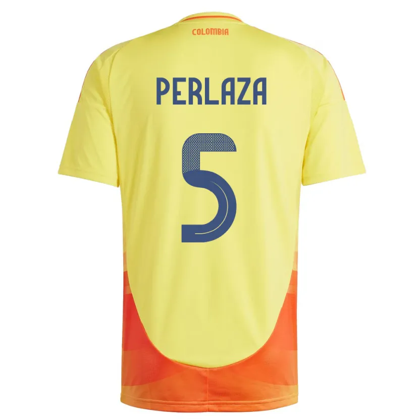 Danxen Kinder Kolumbien Stefania Perlaza #5 Gelb Heimtrikot Trikot 24-26 T-Shirt