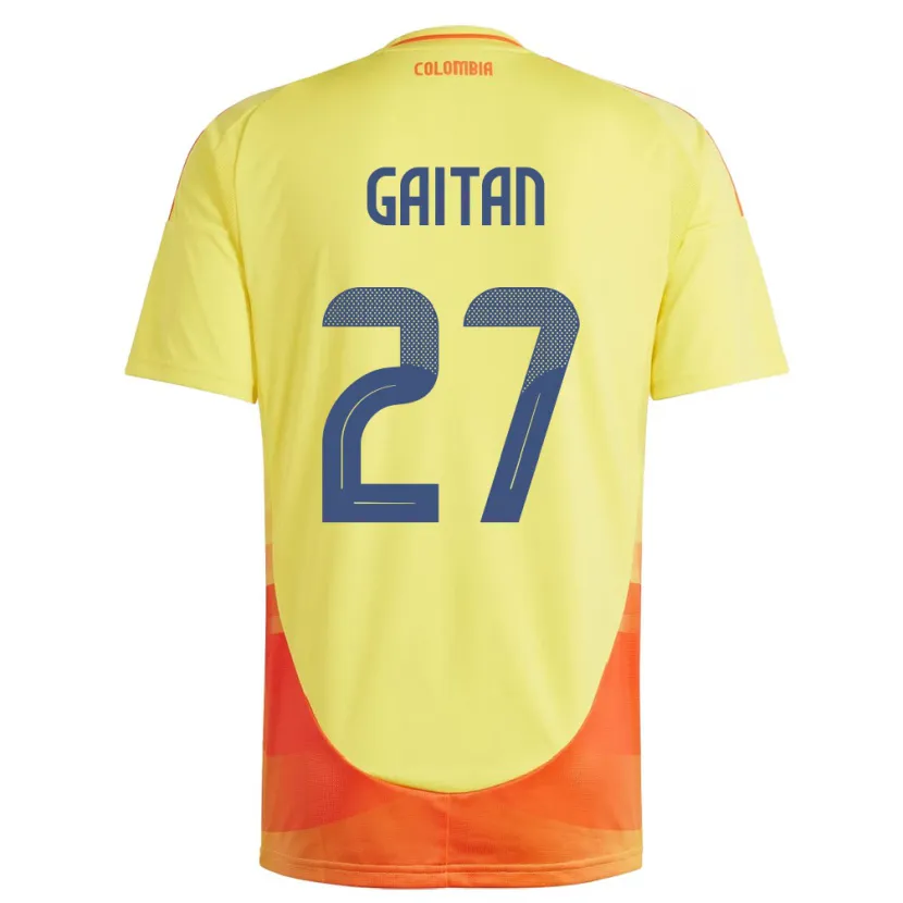 Danxen Kinder Kolumbien Natalia Gaitán #27 Gelb Heimtrikot Trikot 24-26 T-Shirt