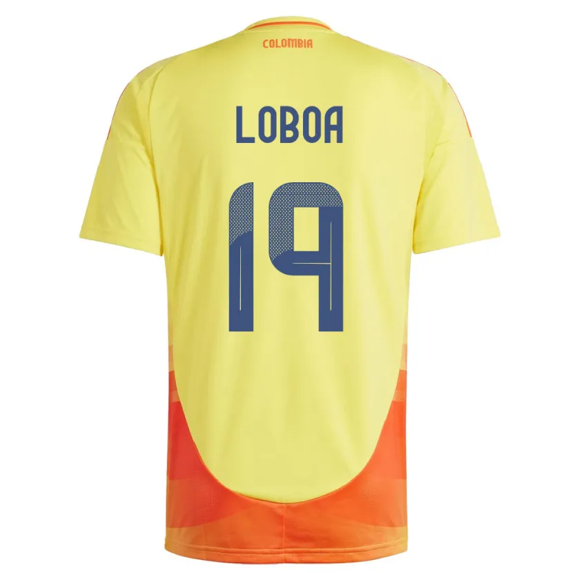 Danxen Kinder Kolumbien Valerin Loboa #19 Gelb Heimtrikot Trikot 24-26 T-Shirt