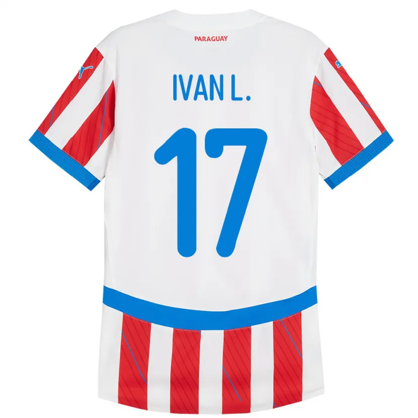 Danxen Kinder Paraguay Iván Leguizamón #17 Weiß Rot Heimtrikot Trikot 24-26 T-Shirt