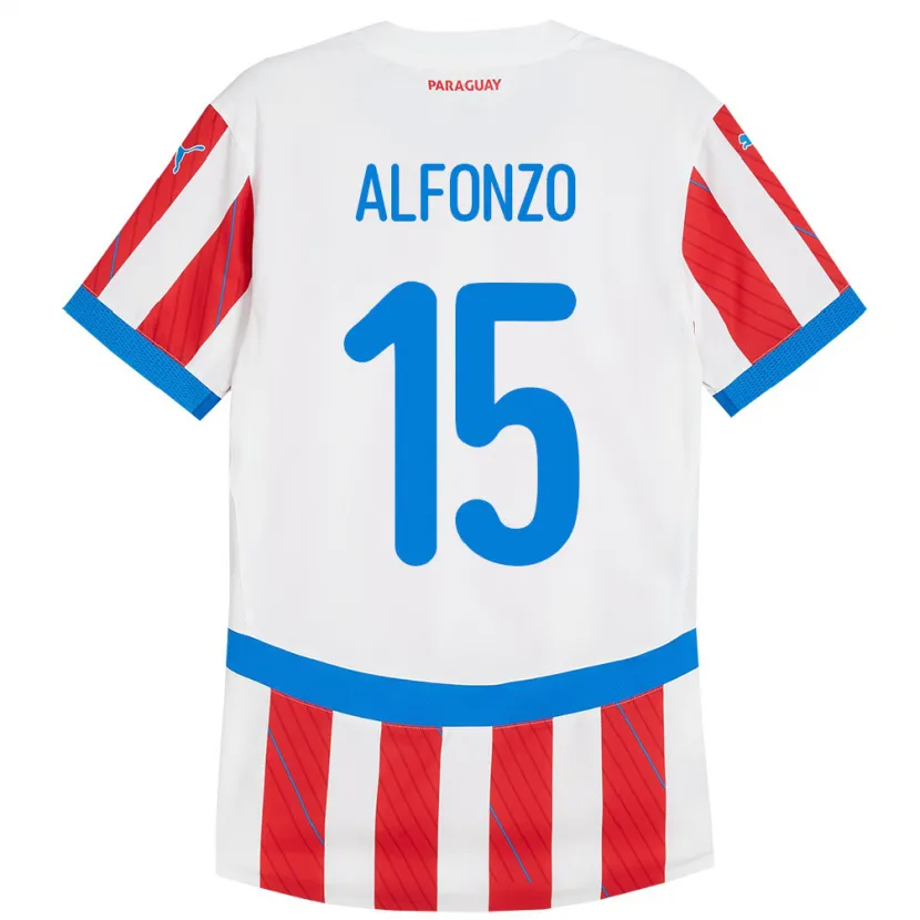 Danxen Kinder Paraguay Axel Alfonzo #15 Weiß Rot Heimtrikot Trikot 24-26 T-Shirt