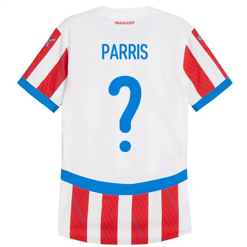 Danxen Kinder Paraguay Mattías Parris #0 Weiß Rot Heimtrikot Trikot 24-26 T-Shirt