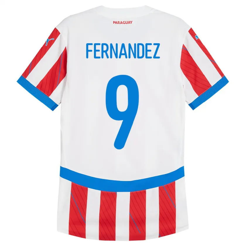 Danxen Kinder Paraguay David Fernández #9 Weiß Rot Heimtrikot Trikot 24-26 T-Shirt