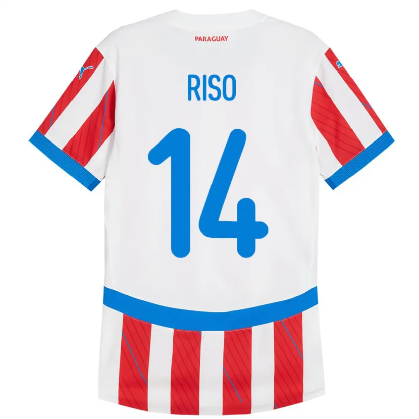 Danxen Kinder Paraguay Tania Riso #14 Weiß Rot Heimtrikot Trikot 24-26 T-Shirt