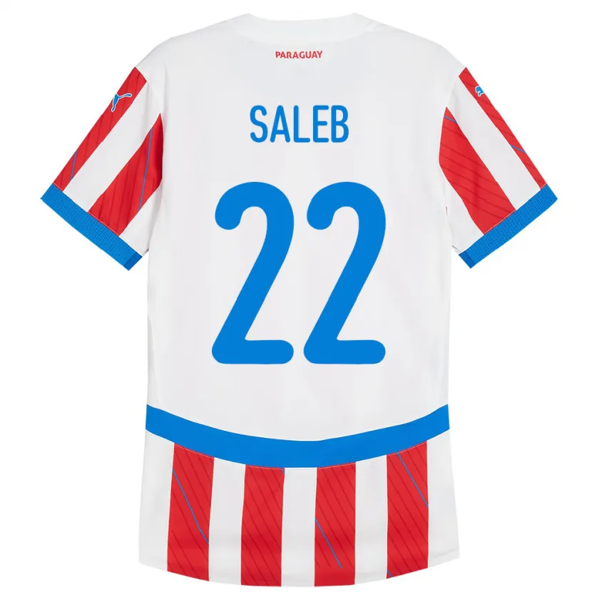 Danxen Kinder Paraguay Gloria Saleb #22 Weiß Rot Heimtrikot Trikot 24-26 T-Shirt