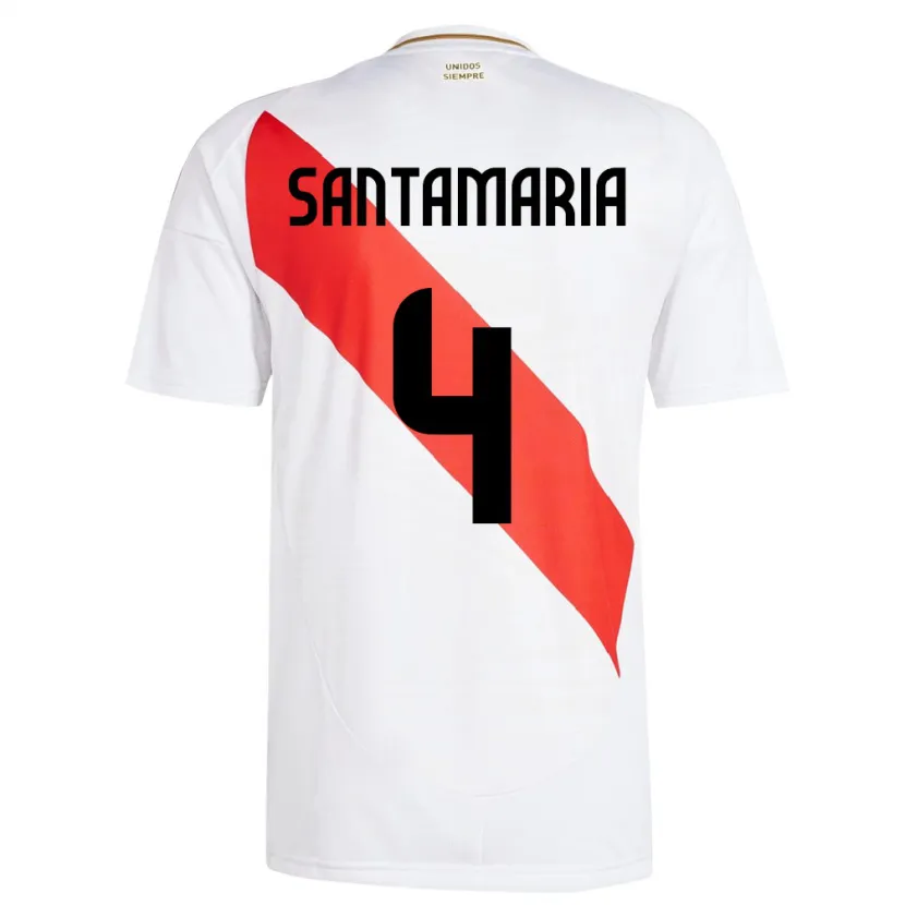 Danxen Kinder Peru Anderson Santamaría #4 Weiß Heimtrikot Trikot 24-26 T-Shirt