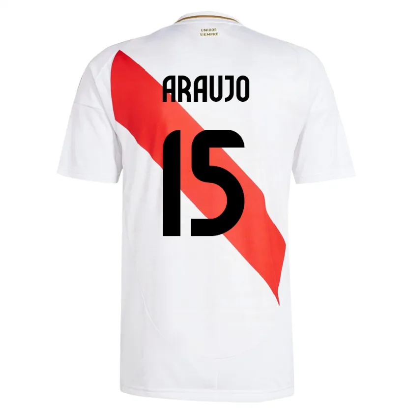 Danxen Kinder Peru Miguel Araujo #15 Weiß Heimtrikot Trikot 24-26 T-Shirt