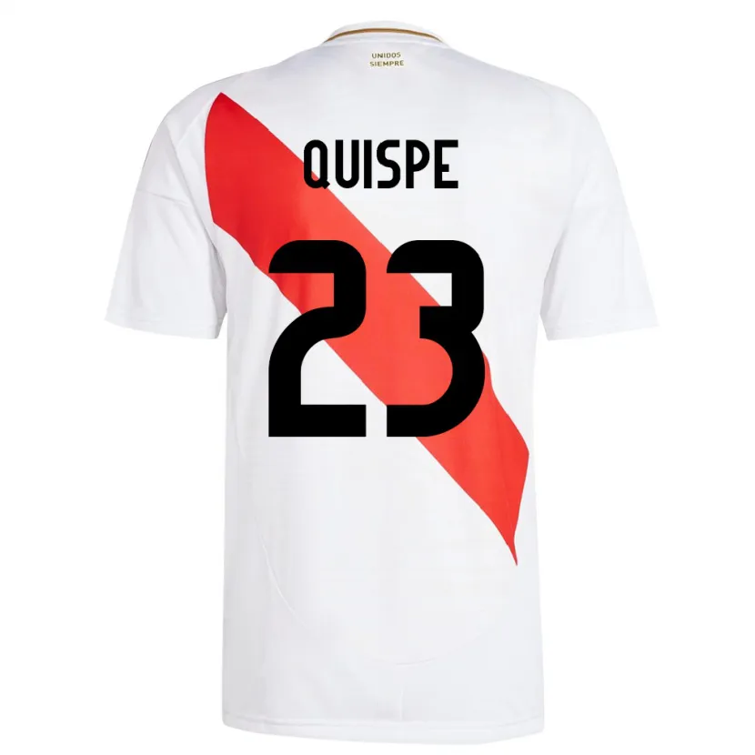 Danxen Kinder Peru Piero Quispe #23 Weiß Heimtrikot Trikot 24-26 T-Shirt