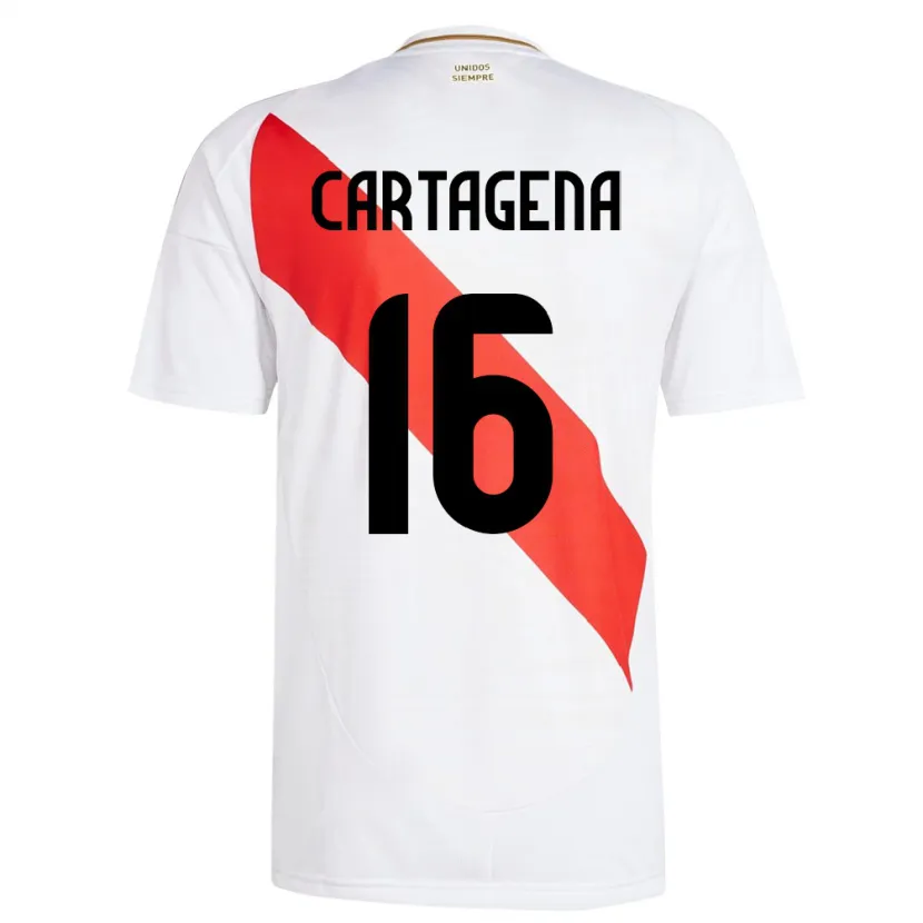 Danxen Kinder Peru Wilder Cartagena #16 Weiß Heimtrikot Trikot 24-26 T-Shirt