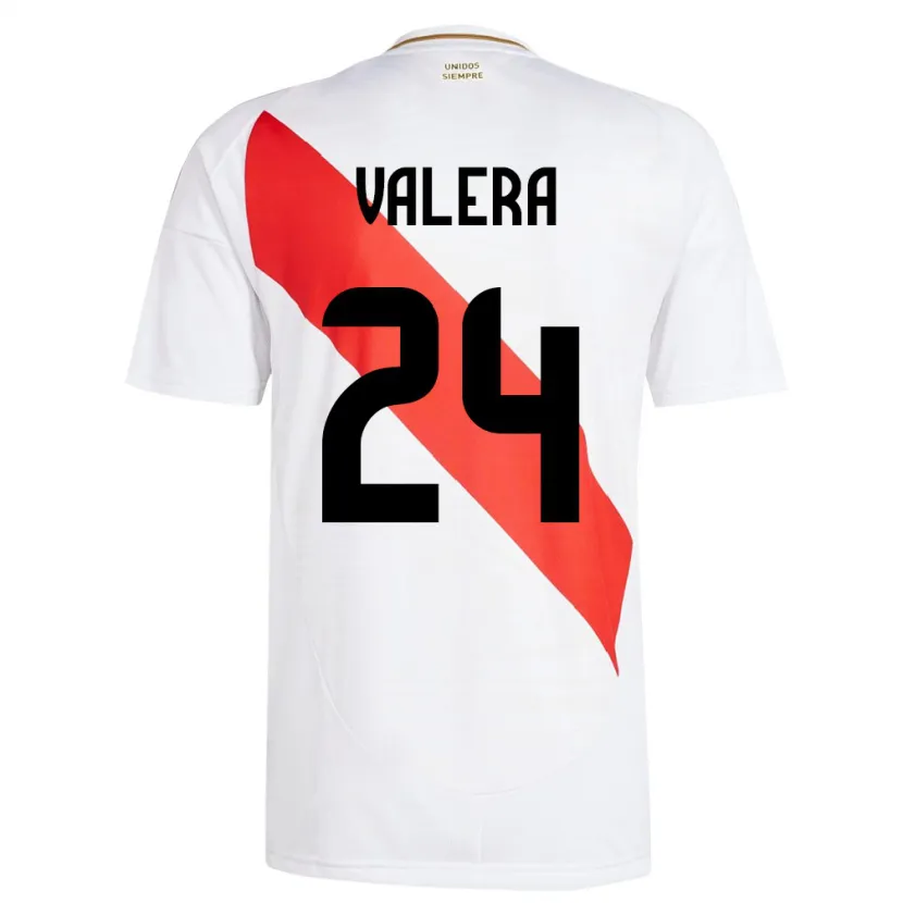 Danxen Kinder Peru Álex Valera #24 Weiß Heimtrikot Trikot 24-26 T-Shirt
