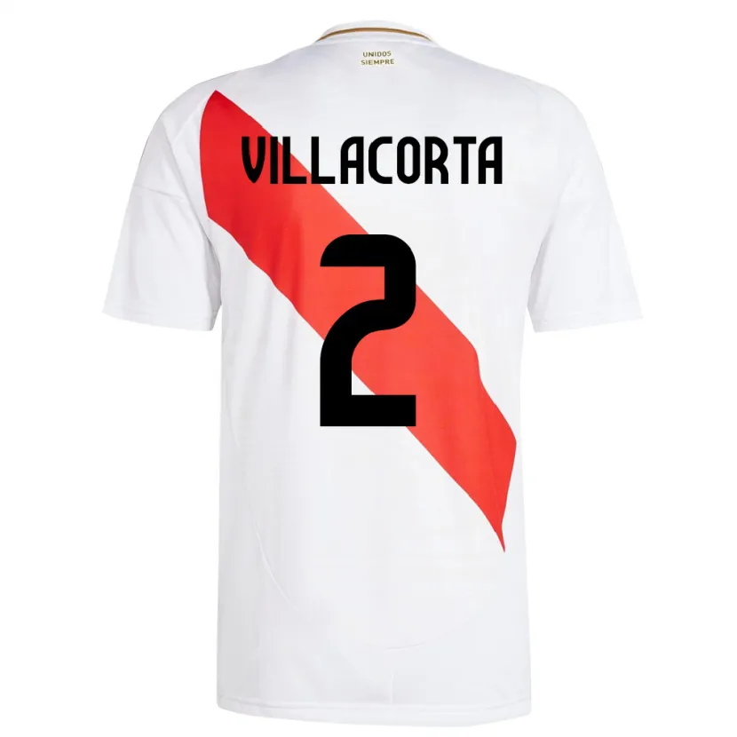 Danxen Kinder Peru Anderson Villacorta #2 Weiß Heimtrikot Trikot 24-26 T-Shirt