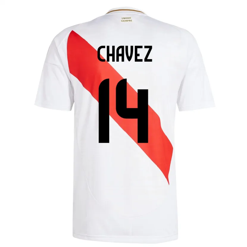 Danxen Kinder Peru Felipe Chávez #14 Weiß Heimtrikot Trikot 24-26 T-Shirt