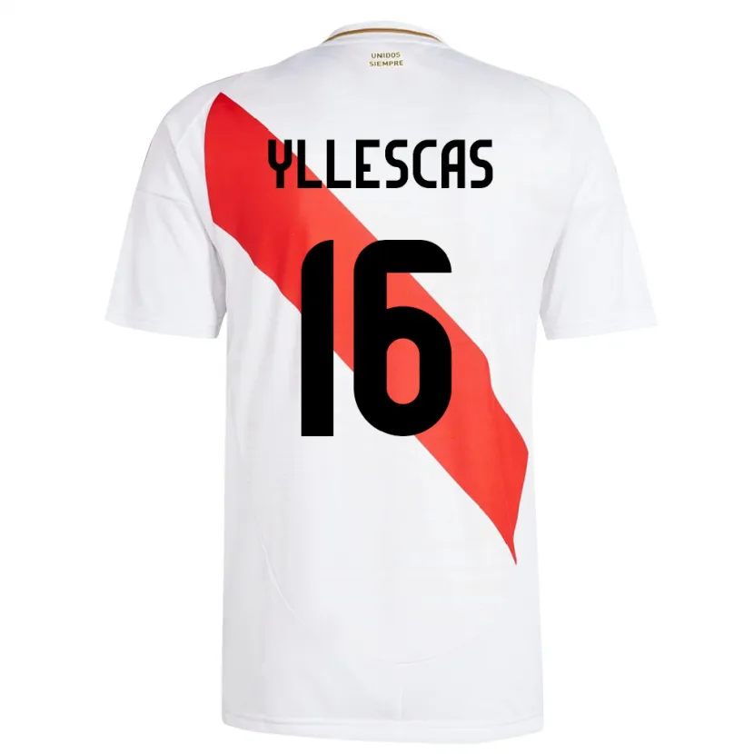 Danxen Kinder Peru Jhosenffer Yllescas #16 Weiß Heimtrikot Trikot 24-26 T-Shirt