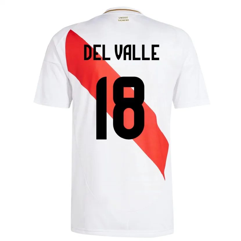 Danxen Kinder Peru Yamir Del Valle #18 Weiß Heimtrikot Trikot 24-26 T-Shirt