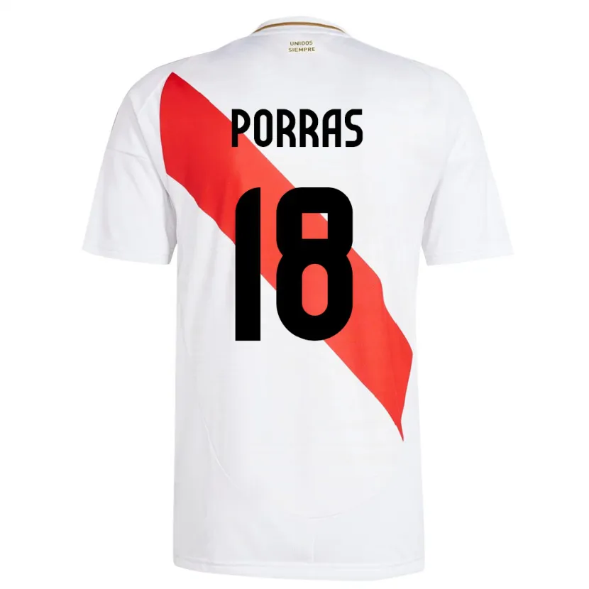 Danxen Kinder Peru Sashenka Porras #18 Weiß Heimtrikot Trikot 24-26 T-Shirt
